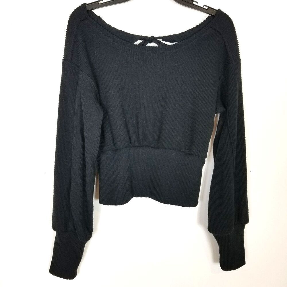 Maeve by Anthropology Open Back Black Sweater Sz M Party Event